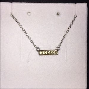 Dandelion reversible gold and silver bar necklace